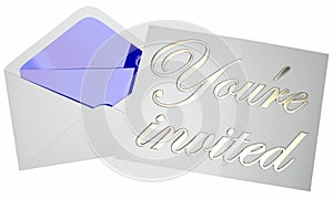 Youre Invited Invitation Envelope Party Event Open Note Message photo