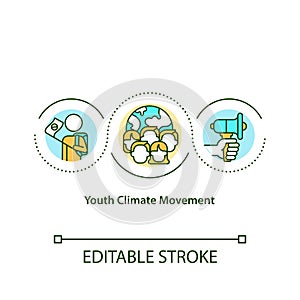 Youth climate movement concept icon