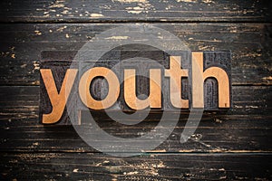 Youth Concept Vintage Wooden Letterpress Type Word