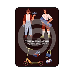 Youth culture and gadgets vector illustration set