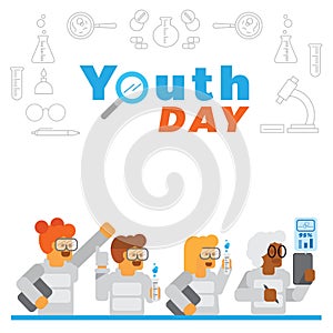 Youth day background with science experiment in lab