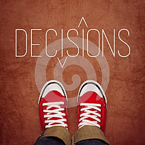 Youth Decision Making Concept, Top View photo