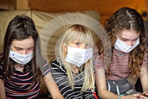 Youth doing homework at home during a coronavirus pandemic