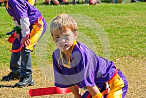 Youth flag football player