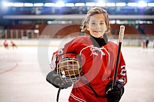 Youth girl hockey players