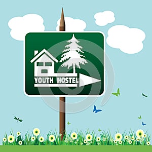 Youth hostel sign