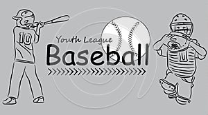 Youth League Baseball Logo