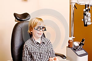 Youth at optometrist clinic