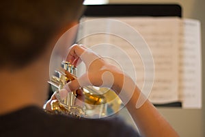 Youth Practicing Trumpet