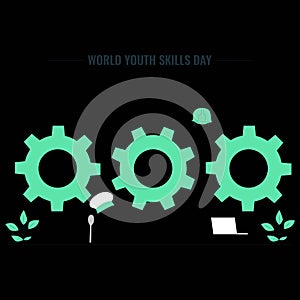 Youth Skills Day Vector Illustration for Background, Poster and Banner Design. good template for skill icon design
