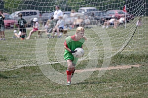 Youth Soccer Goalie In Action