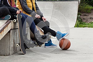 Youth spends free time at a skatepark