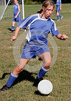 Youth Teen Soccer Player in Action