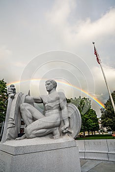 Youth Triumphant Under double rainbow photo