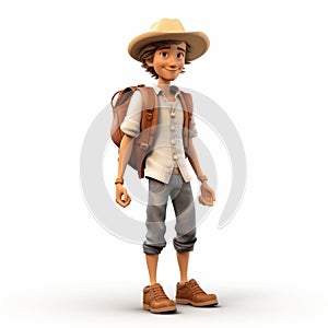 Youthful 3d Animation: Nicholas With Backpack And Hat