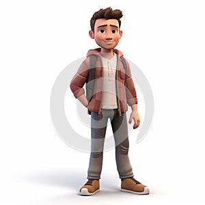 Youthful Adventure: 3d Cartoon Animation Of Liam, A Spiky Mounds Character