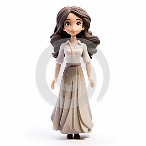 Youthful Disney-inspired Female Figurine With Anime-inspired Design