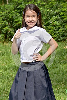 Youthful Diverse Juvenile Wearing Skirt