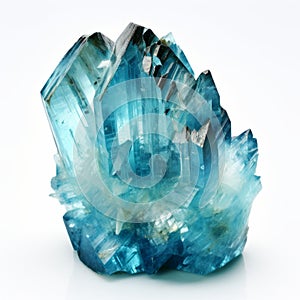 Youthful Energy: Blue Quartz Crystal On White Background