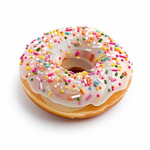 Youthful Energy: Dotted Donut With Clear And Crisp Icing photo
