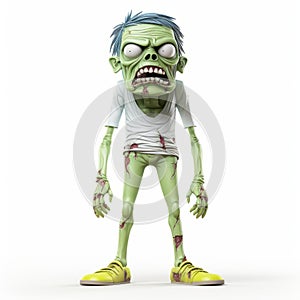 Youthful Energy Grotesque Caricature Of A Zombie In 3d Illustration