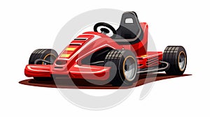 Youthful Energy: Red Kart On White Background - Creative Commons Attribution