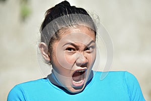 Youthful Filipina Adult Female Yelling
