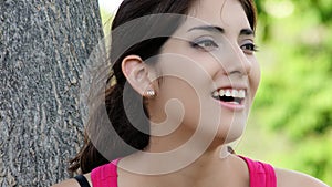 Youthful Minority Female Laughing