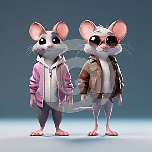 Youthful Protagonists: Cartoon Mice With Zbrush Style And Inventive Character Designs