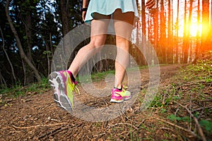 Youths sporty woman walking