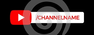 Youtube Channel Name Lower Third. Red Broadcast Banner for Video On Black Background. Vector Illustration