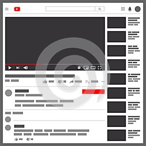 YouTube computer version. Social media, video channel photo