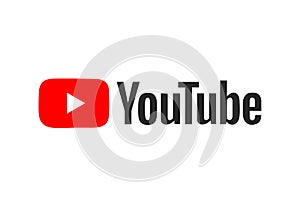 YouTube logo over white. Vector file available. Simple and clean.