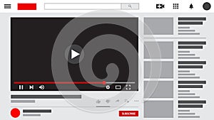 Youtube Interface or Layout, Youtube Video Player, Easy Layers and Easy to Edit. 4K Resolution photo