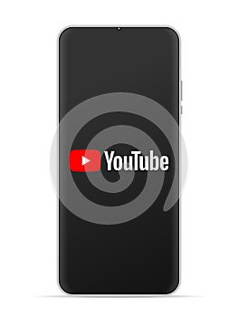 Youtube logo icon on smartphone screen