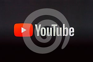 Youtube logo on TV Screen.