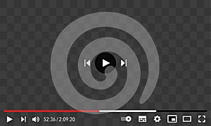 Youtube multimedia player window template. Vector illustration.