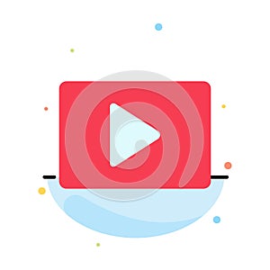 YouTube, Paly, Video, Player Abstract Flat Color Icon Template
