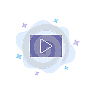 YouTube, Paly, Video, Player Blue Icon on Abstract Cloud Background