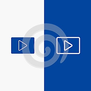 YouTube, Paly, Video, Player Line and Glyph Solid icon Blue banner Line and Glyph Solid icon Blue banner