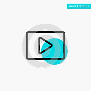 YouTube, Paly, Video, Player turquoise highlight circle point Vector icon