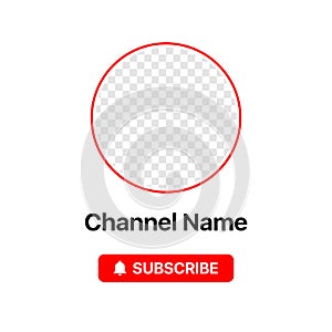 Youtube Profile Icon Interface. Subscribe Button. Channel Name. Transparent Placeholder. Put Your Photo Under Background photo