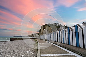 Yport, wooden beach cabins