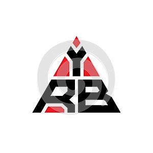 YRB triangle letter logo design with triangle shape. YRB triangle logo design monogram. YRB triangle vector logo template with red photo