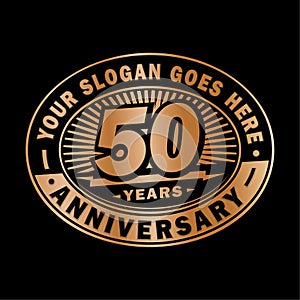 50 years anniversary celebration. 50th anniversary logo design. Fifty years logo.