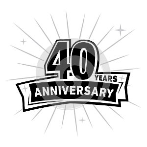 40 years celebrating anniversary design template. 40th anniversary logo. Vector and illustration. photo