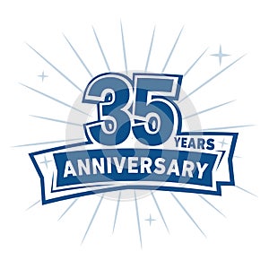 35 years celebrating anniversary design template. 35th anniversary logo. Vector and illustration. photo