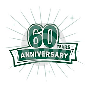 60 years celebrating anniversary design template. 60th anniversary logo. Vector and illustration. photo