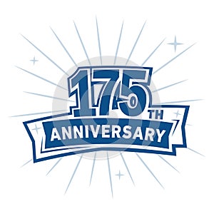 175 years celebrating anniversary design template. 175th anniversary logo. Vector and illustration.