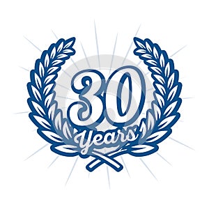 30 years anniversary celebration design template. 30th anniversary logo.